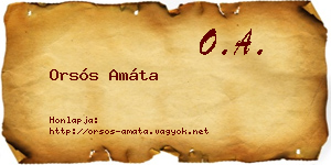 Orsós Amáta névjegykártya