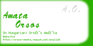 amata orsos business card